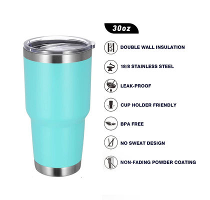 10*19.5CM Logotipo personalizado de acero inoxidable de doble pared Taza de viaje de café con paja y tapa