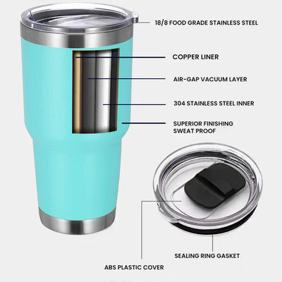 10*19.5CM Logotipo personalizado de acero inoxidable de doble pared Taza de viaje de café con paja y tapa