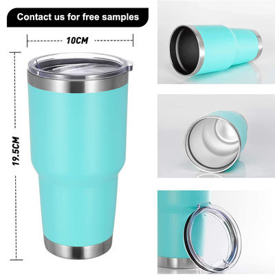 10*19.5CM Logotipo personalizado de acero inoxidable de doble pared Taza de viaje de café con paja y tapa