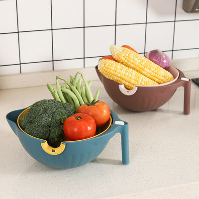 Cuencos de costura de plástico de limpieza versátil 2 en 1 para frutas y verduras