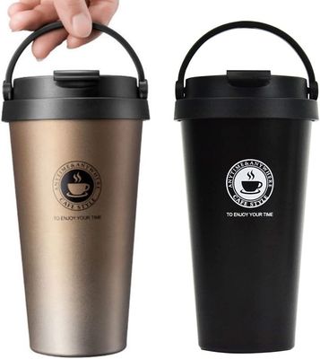 500 ml de capacidad de prueba de fugas térmicas de acero inoxidable de vacío aislado taza de viaje con mango