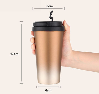 500 ml de capacidad de prueba de fugas térmicas de acero inoxidable de vacío aislado taza de viaje con mango