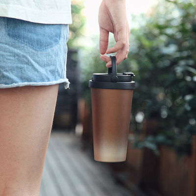 500 ml de capacidad de prueba de fugas térmicas de acero inoxidable de vacío aislado taza de viaje con mango