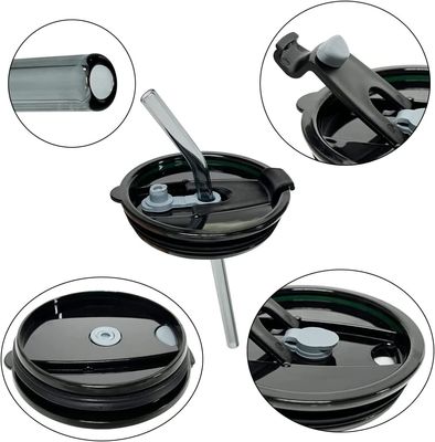 Tazas de café transparentes con tapa y pajitas para BPA libre de fugas de vidrio vintage a prueba de tumbler