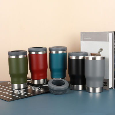 Estilo minimalista Custom 14 oz de acero inoxidable de doble pared vacío aislado la cerveza puede enfriador con abrebotellas