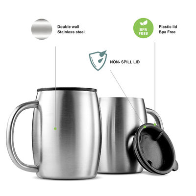 Europa Estilo de diseño Taza de cerveza de acero inoxidable de doble pared