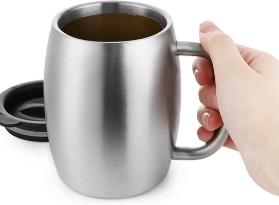 Europa Estilo de diseño Taza de cerveza de acero inoxidable de doble pared