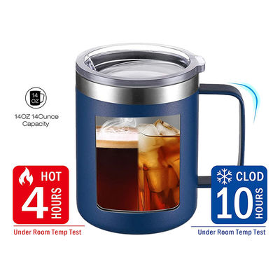 Tazas de café con mango de acero inoxidable para acampar