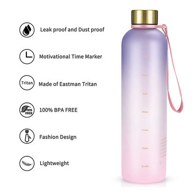 Botella de agua de motivación personalizada de 32 oz libre de BPA para deportes y actividades al aire libre