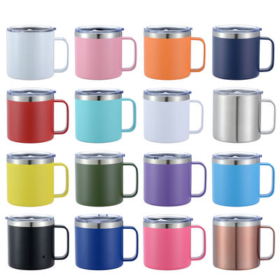 Tazas de café con mango de acero inoxidable para acampar