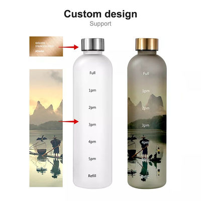 Botella de agua de motivación personalizada de 32 oz libre de BPA para deportes y actividades al aire libre
