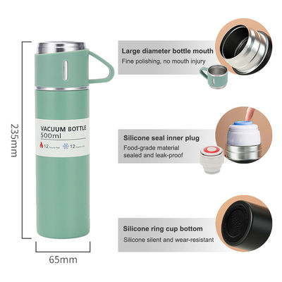 Flasca de acero inoxidable termo aislada al vacío de 17 oz con mango de 330 g diseñada para adultos
