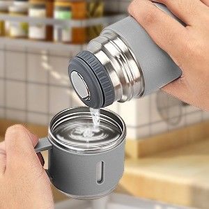 Flasca de acero inoxidable termo aislada al vacío de 17 oz con mango de 330 g diseñada para adultos