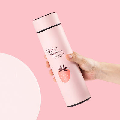 Botella de agua LED digital inteligente personalizada Flasca de infusión de té Flasca de termo aislada al vacío con tapa