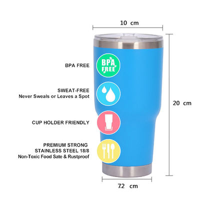 30oz BPA GRATUITO Tumbler aislado de acero inoxidable Taza de vacío con tapa del logotipo del cliente