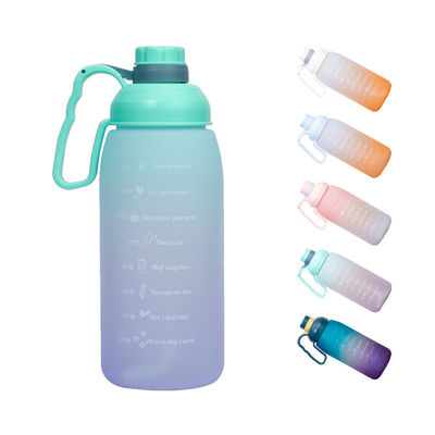 Botella de agua motivacional para gimnasio, marcado de tiempo de deporte, plástico congelado, libre de BPA.