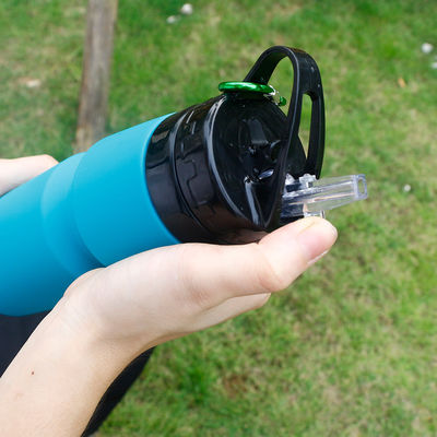 Botella de agua de silicona recubierta de 750 ml para viajes y deportes personalizable