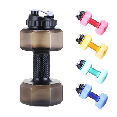Adultos PETG Eco-friendly 2.6L botella de agua en forma de mancuerna para ejercicios deportivos