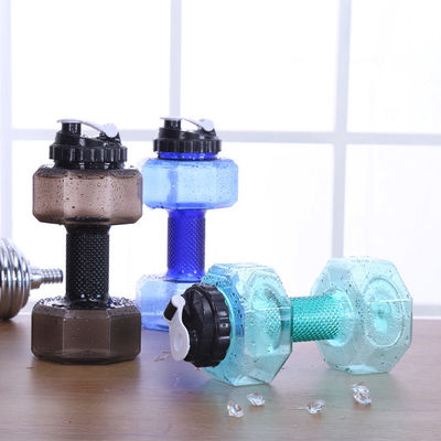 Adultos PETG Eco-friendly 2.6L botella de agua en forma de mancuerna para ejercicios deportivos
