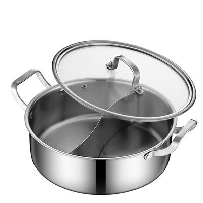 Cocina de inducción de acero inoxidable chino de 2 compartimentos de 26 cm Ollas de almacenamiento caliente con tapa