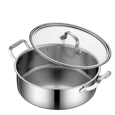 Cocina de inducción de acero inoxidable chino de 2 compartimentos de 26 cm Ollas de almacenamiento caliente con tapa