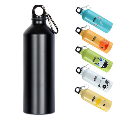 Botellas de agua de bicicleta de aluminio en blanco con tapa de carabinero Impresión de logotipo personalizado por sublimación