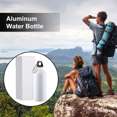 Botellas de agua de bicicleta de aluminio en blanco con tapa de carabinero Impresión de logotipo personalizado por sublimación