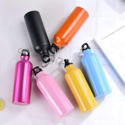 Botellas de agua de bicicleta de aluminio en blanco con tapa de carabinero Impresión de logotipo personalizado por sublimación