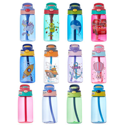Logotipo personalizado Bpa Bebidas gratis para niños Botella de agua con apoyo de paja Tour Actividad al aire libre