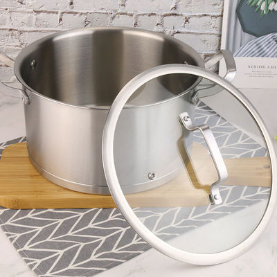 1.65kg Set de utensilios de cocina Ollas de cocina y sartenes de acero inoxidable Cocinar con cubierta de vidrio