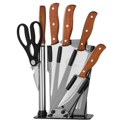 Mejora tu cocina con cuchillos de mano de madera 3CR13 cuchillas de acero inoxidable