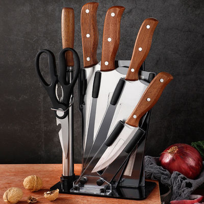 Mejora tu cocina con cuchillos de mano de madera 3CR13 cuchillas de acero inoxidable