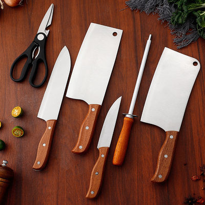 Mejora tu cocina con cuchillos de mano de madera 3CR13 cuchillas de acero inoxidable