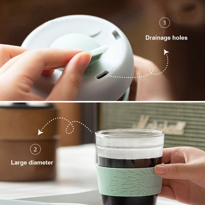 1 pieza logotipo personalizado borosilicato aislado taza de café tumbler para botella de agua