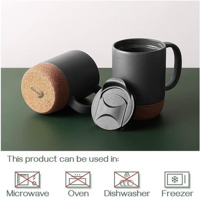 Gran taza de café con mango estilo minimalista aislada tapa de corcho de fondo a prueba de salpicaduras