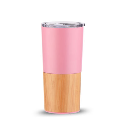 Sostenible 20 oz Medio de bambú concha de vacío aislado Tumbler Viaje Taza de café Capacidad