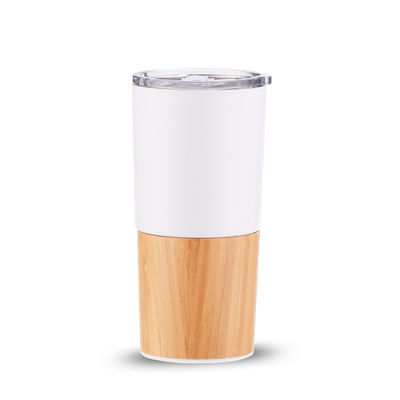 Sostenible 20 oz Medio de bambú concha de vacío aislado Tumbler Viaje Taza de café Capacidad