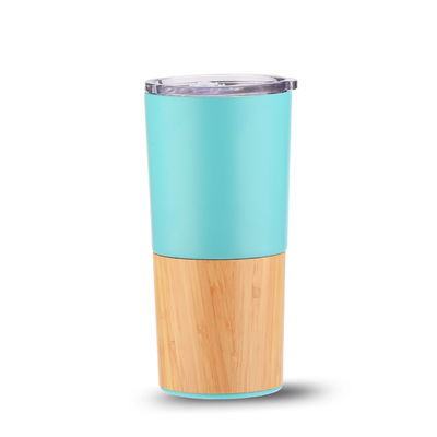 Sostenible 20 oz Medio de bambú concha de vacío aislado Tumbler Viaje Taza de café Capacidad
