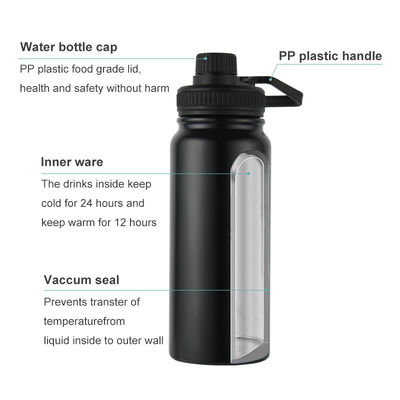 Agua hirviendo Aplicable Logotipo personalizado Botella de bebida de vacío para estilo de diseño deportivo