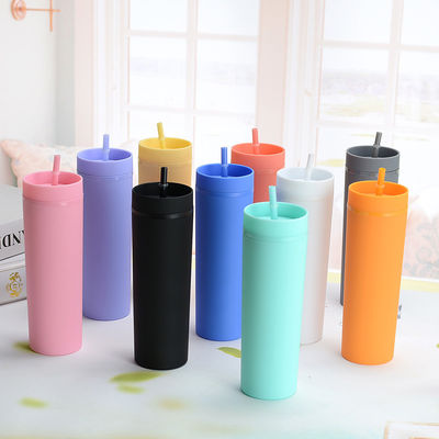 Minimalista Eco Friendly Custom Bpa libre 16 oz PP botella de agua de plástico con pajitas