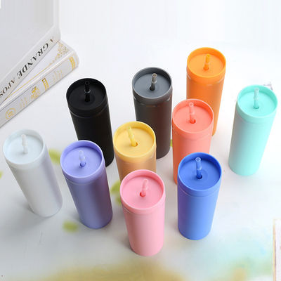 Minimalista Eco Friendly Custom Bpa libre 16 oz PP botella de agua de plástico con pajitas