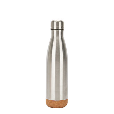 Botella de agua de acero inoxidable de 500 ml de corcho en forma de cola sello de vacío aislado