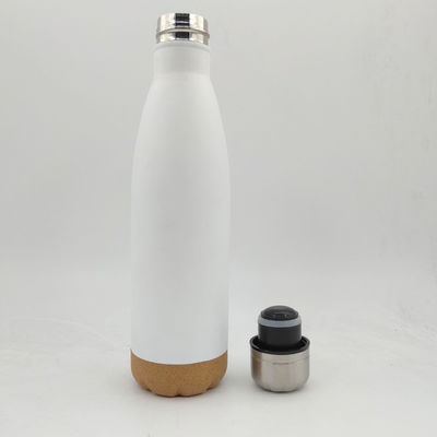 Botella de agua de acero inoxidable de 500 ml de corcho en forma de cola sello de vacío aislado