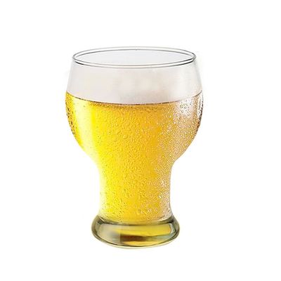 Taza de cerveza de vidrio de 400-600 ml personalizada con mango 6.8x24.5cm