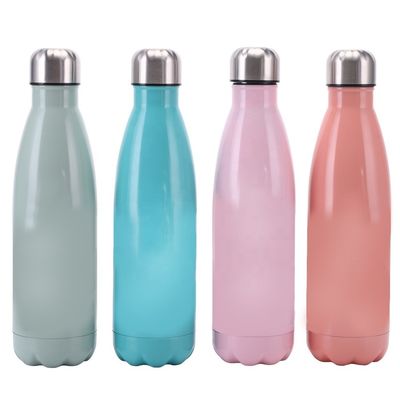 Botella de agua de vacío de doble pared de acero inoxidable en forma de cola de 500 ml para diseños personalizados
