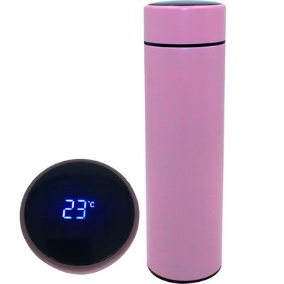 Botella de agua aislada al vacío de doble pared de acero inoxidable con pantalla de temperatura LED
