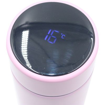 Botella de agua aislada al vacío de doble pared de acero inoxidable con pantalla de temperatura LED