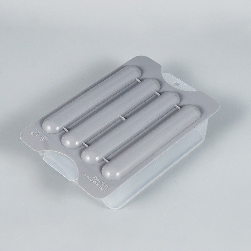 Cocinadora de perritos calientes de plástico libre de BPA con color personalizado y compartimiento para platos laterales