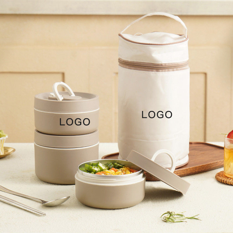 Caja de comida aislada de plástico inoxidable ecológico personalizada para almacenamiento infantil