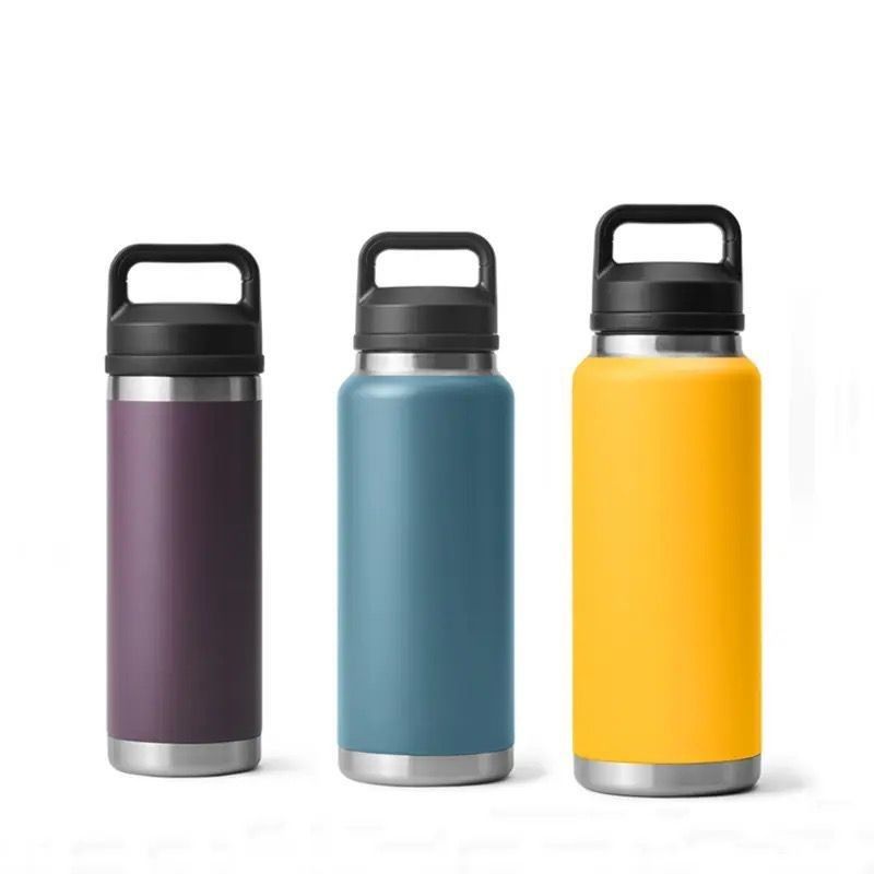 Adultos botella de agua aislada de doble pared de acero inoxidable botella de bebida deportiva de gimnasio